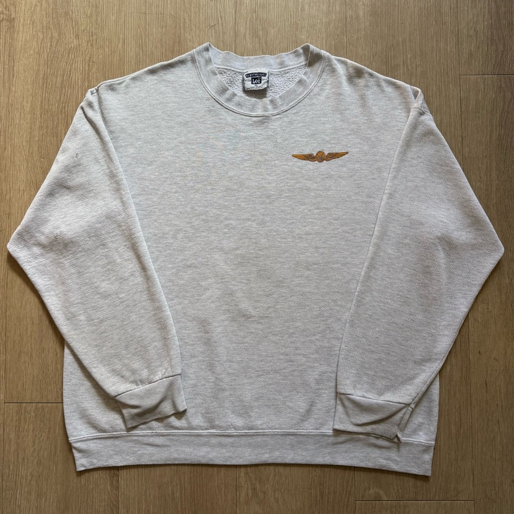 Men's Gray Sweater with Gold Emblem
